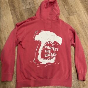 FINATICS Protect the Locals Oversized Hooded sweatshirt, Pink, Large